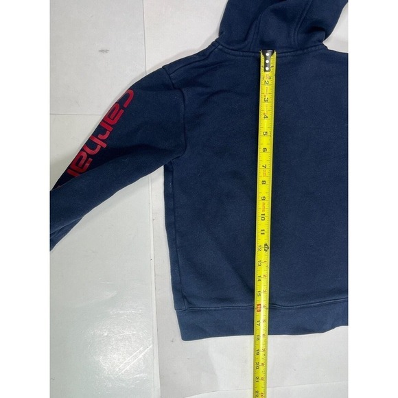 Carhartt Boys Hoodie Sweatshirt Size 6 Kids Full Zip Navy Red Spell Out Arm - Picture 6 of 14